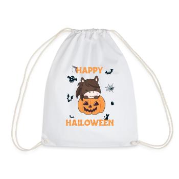 Cheval à la citrouille Chevaux mignons Joyeux Halloween - Sac de sport léger - blanc - Devant