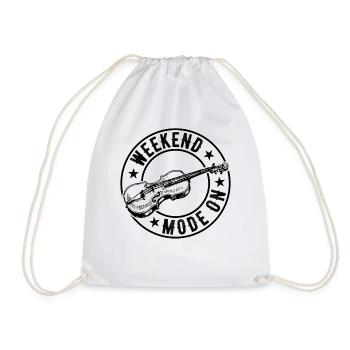 Weekend Mode On Violin Instrument Violinist Violin - Drawstring Bag - white - Front
