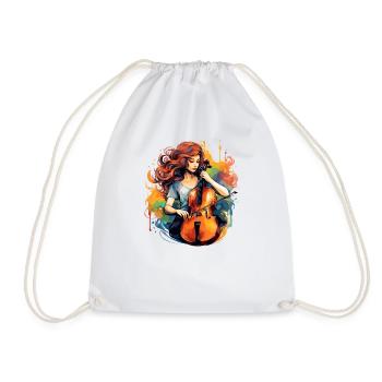 Violoncelliste musicien - Sac de sport léger - blanc - Devant