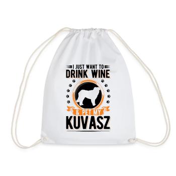 Kuvasz und Wein - Turnbeutel - Weiß - Vorne