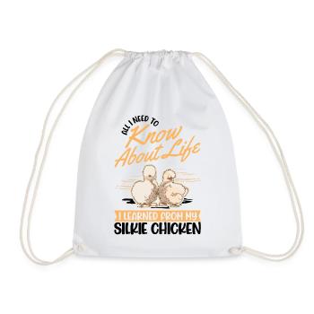 Silkie Chicken Gift Silkie Chicken Silkie Chicken - Drawstring Bag - white - Front
