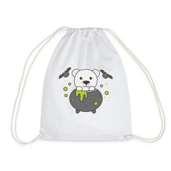 Ours polaire Joyeuse chauve-souris chaudron d’Halloween - Sac de sport léger - blanc - Devant