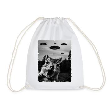 Squirrel Alien Invasion Uap Weirdcore - Drawstring Bag - white - Front