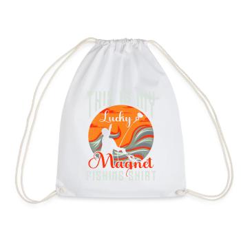 This is my lucky Magnet Fishing Magnet Fishing - Drawstring Bag - white - Front