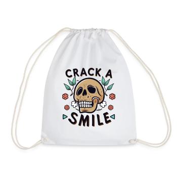 Skulls Crack A Smile Totenkopf Skull - Drawstring Bag - white - Front