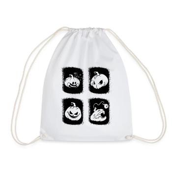Retro Halloween Pumpkin Funny Pumpkin - Drawstring Bag - white - Front