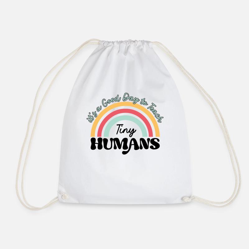 Teach Tiny Humans - Back To School Für Lehrer - Turnbeutel - Weiß