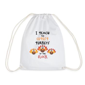 I Teach The Cutest Turkeys - Thankful Lehrer - Turnbeutel - Weiß - Vorne