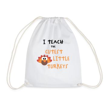 I Teach The Cutest Turkeys - Thankful Lehrer - Turnbeutel - Weiß - Vorne