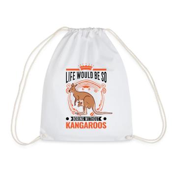 Australian Kangaroo Australia Kangaroo - Drawstring Bag - white - Front