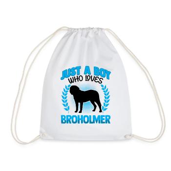 Just a boy who loves Broholmer - Drawstring Bag - white - Front