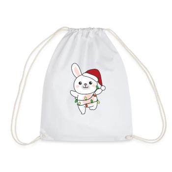 Lapin, Noël, Hiver, Animaux, Lapins - Sac de sport léger - blanc - Devant