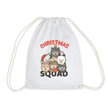 Alpaca Christmas Tree Christmas Squad Alpacas - Drawstring Bag - white - Front