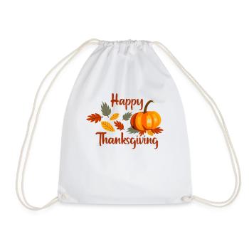 Happy Thanksgiving - Pilgrim Turkey Family Outfit - Drawstring Bag - white - Front