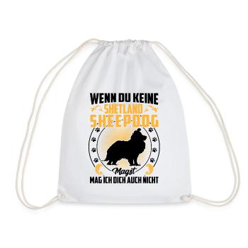 Shetland Sheepdog don't like Sheltie - Drawstring Bag - white - Front