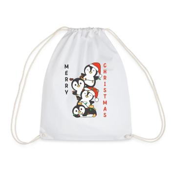 Pingouin, Arbre De Noël, Animaux De Noël, Pingouins - Sac de sport léger - blanc - Devant