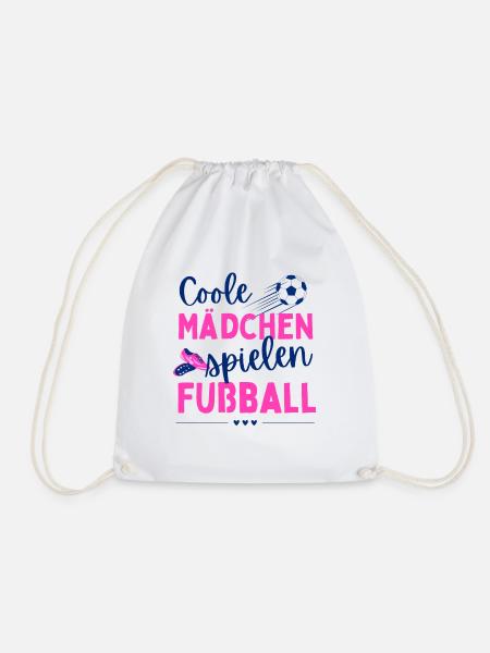 Fußball Coole Mädchen spielen Fußball Fußballerin - Turnbeutel - Weiß