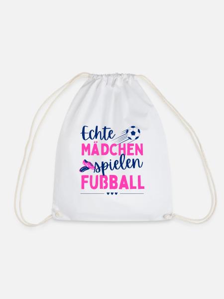 Fußball Echte Mädchen spielen Fußball Fußballerin - Turnbeutel - Weiß