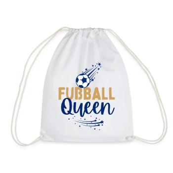 Fußball Queen Mädchen spielen Fußball Fußballerin - Turnbeutel - Weiß - Vorne