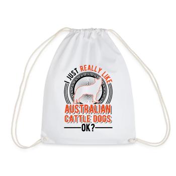 Cadeau de chien de bouvier australien - Sac de sport léger - blanc - Devant