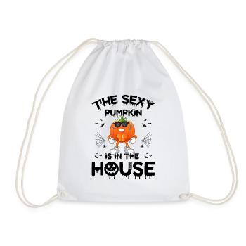 The Sexy Pumpkin Is In The House - Funny Halloween - Drawstring Bag - white - Front