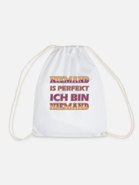 Niemand Ist Perfekt, Ich Bin Niemand, Eingebildet - Turnbeutel - Weiß