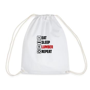 Manger, dormir, faire du bois, répéter - Sac de sport léger - blanc - Devant