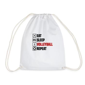Manger, dormir, volleyer, répéter - Sac de sport léger - blanc - Devant