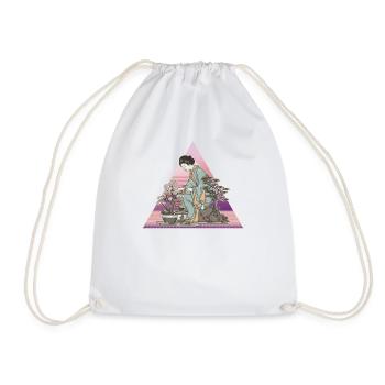 Bonsai Tree, Bonsai Tree, Flowerpot, Japanese-Geisha - Drawstring Bag - white - Front