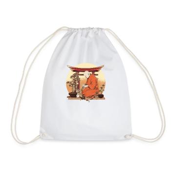 Bonsai Tree Plants Bonsai Tree Zen monk Bonsai - Drawstring Bag - white - Front