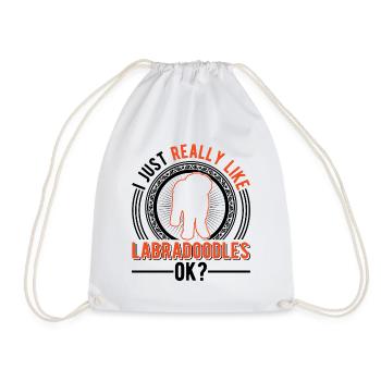 I just like Labradoodles - Drawstring Bag - white - Front