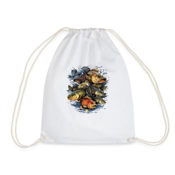 Angler Fish Collection Fishing Boat Fishing Fishing - Drawstring Bag - white - Front