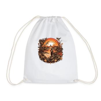 Angler Kayak Fishing Boat Fisherwomen Women Fishing - Drawstring Bag - white - Front