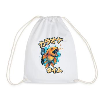 Koi Fish Koi Carp Koi Garden Pond Funny - Drawstring Bag - white - Front