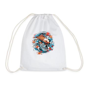 Koi Fish Koi Carp Koi Garden Pond Koi - Drawstring Bag - white - Front