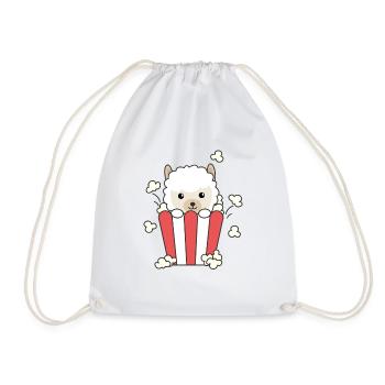 Alpaga Popcorn Time Drôles D’animaux Dans La Restauration Rapide - Sac de sport léger - blanc - Devant