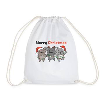 Souris, Noël, Hiver, Animaux, Souris - Sac de sport léger - blanc - Devant