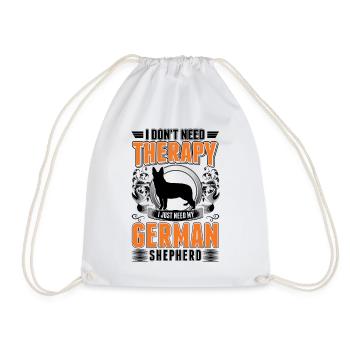 Thérapie du berger allemand - Sac de sport léger - blanc - Devant
