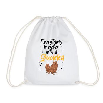 Everything better with quokka marsupial Australia - Drawstring Bag - white - Front