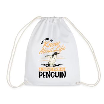 Penguin Gift Penguin - Drawstring Bag - white - Front