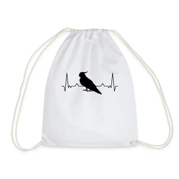 Budgie Welli Parakeet Heartbeat - Drawstring Bag - white - Front