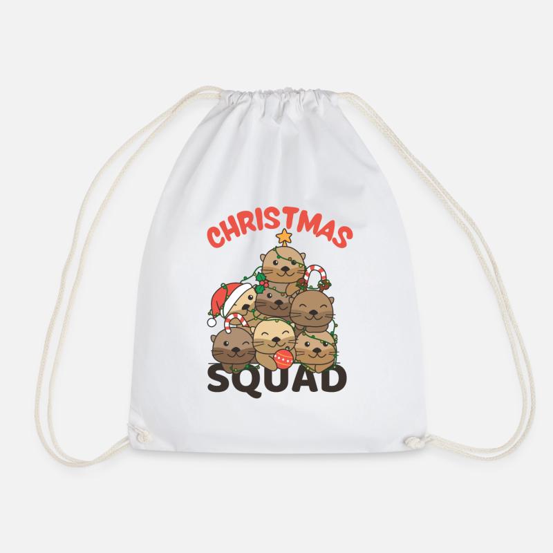 Otter Weihnachtsbaum Christmas Squad Otter - Turnbeutel - Weiß