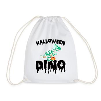 Halloween Dino with Pumpkin - Drawstring Bag - white - Front
