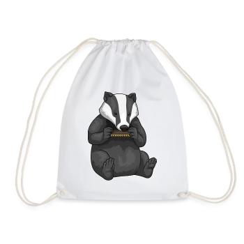 Badger Musician Harmonica Music - Drawstring Bag - white - Front