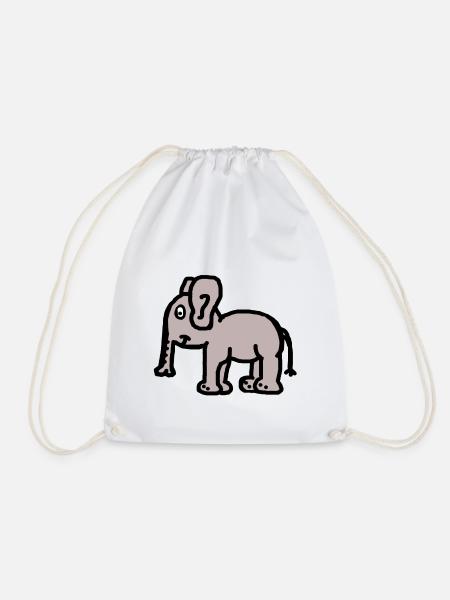 Elefant Dicker Dickhäuter Trampeltier Kinder Zoo - Turnbeutel - Weiß