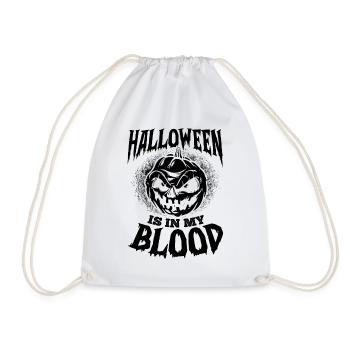 Halloween Is In My Blood - Halloween Pumpkin Hello - Drawstring Bag - white - Front