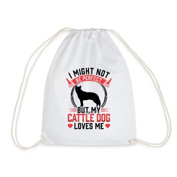 My Australian Cattle Dog Loves Me - Drawstring Bag - white - Front