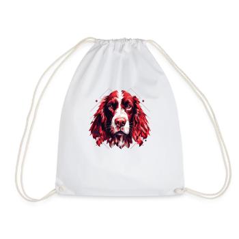 Hunde Hunderasse Zubehör Englisch Springer-Spaniel - Turnbeutel - Weiß - Vorne