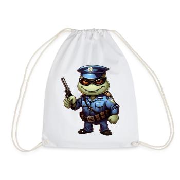 Tortue de la police - Sac de sport léger - blanc - Devant