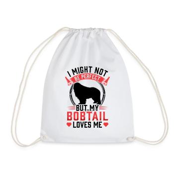 Bobtail Not Perfect Old English Shepherd - Drawstring Bag - white - Front